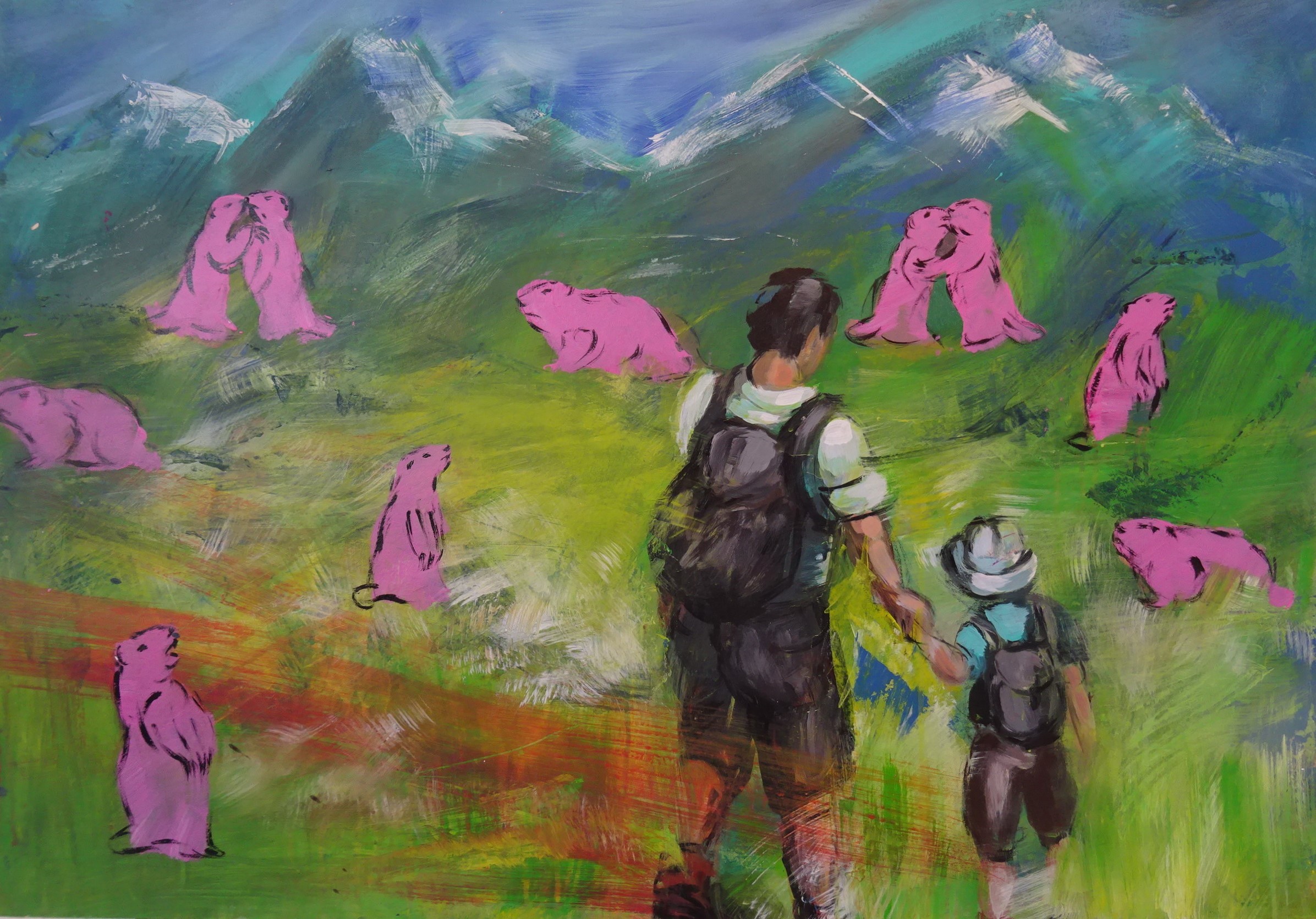 Bild von Franziska Morgner-Fanderl - Märchenstunde, Acryl, 100 x 70.JPG